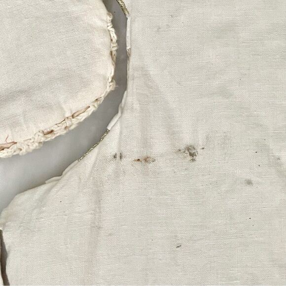 Vintage Quilted Lame Patch Crochet Trim Round Spilt Tie Tree Skirt Handmade - Picture 16 of 16